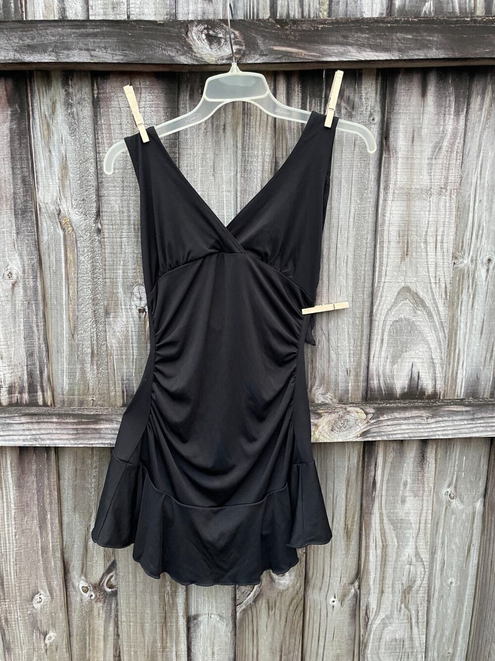 VTG Y2K Womens Trixxi Little Black Halter Dress Boho Hipster Retro Whimsy L